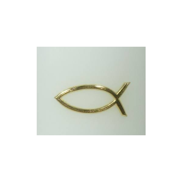 Wachsmotiv Fisch, goldfarbig 20 x 40 mm