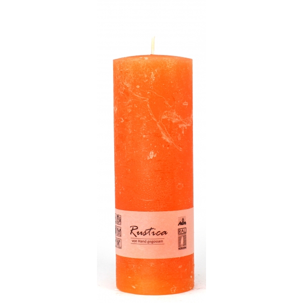 Moderne Rustic-Kerze orange, 20x7cm