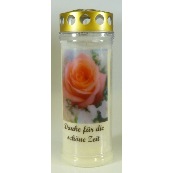 Grablichtkerze Rose - Danke für die... (A)