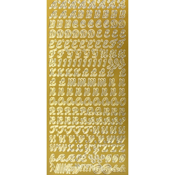 Sticker-Großbuchstaben goldfarbig, 9 mm