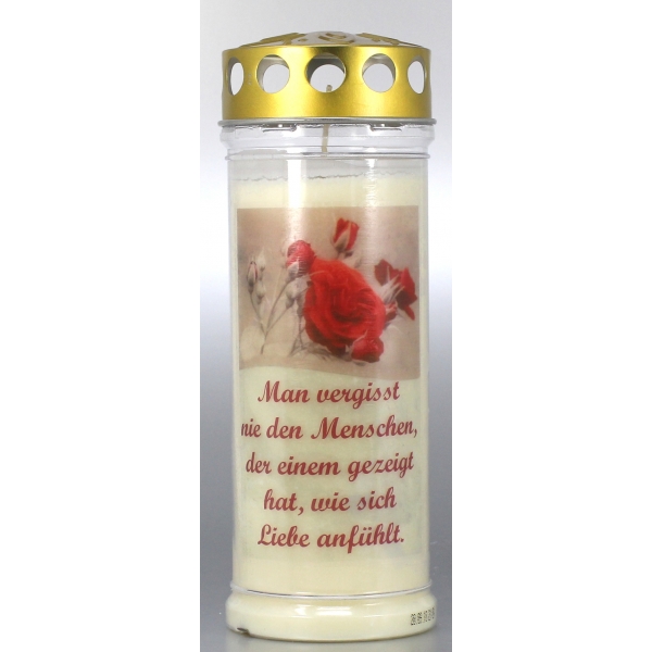 Grablicht,Rose - Man vergisst nie den Menschen...