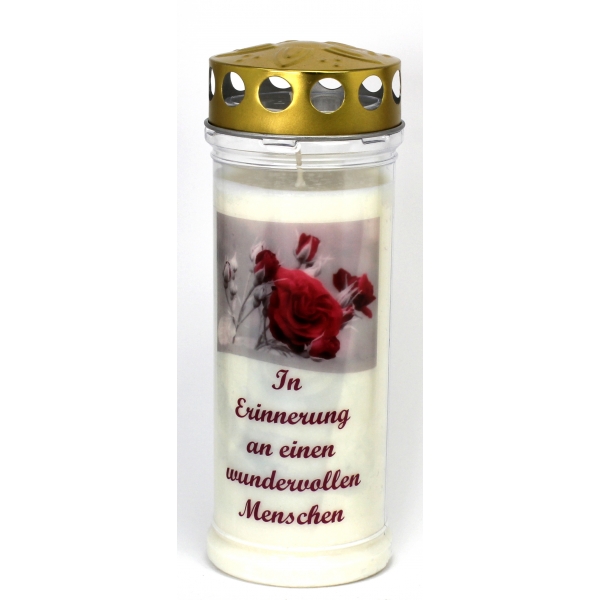 Grablicht, Rose - In Erinnerung an einen Menschen...
