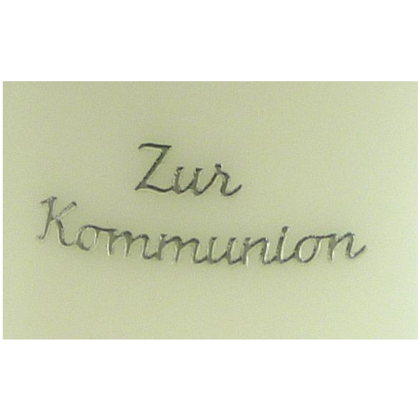 Sticker-Schriftzug silberfarbig: Zur Kommunion