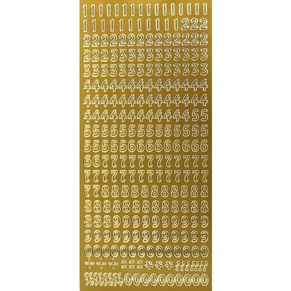 Sticker-Zahlen goldfarbig, 9 mm