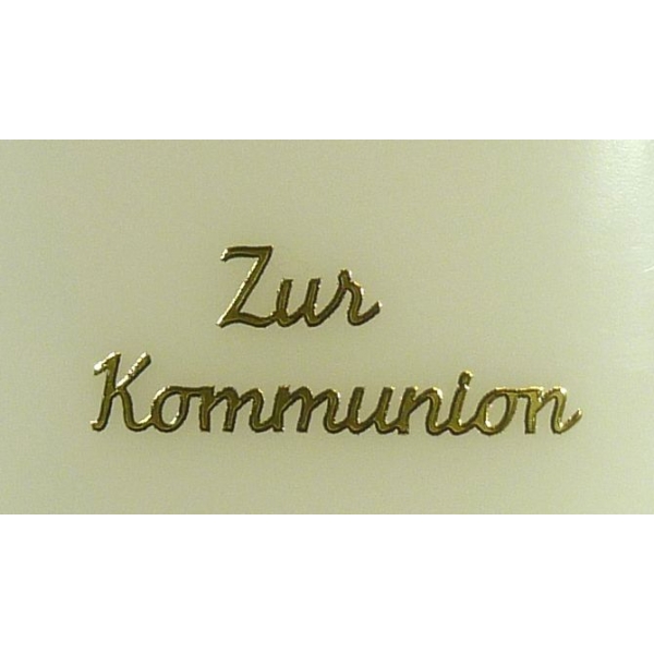 Sticker-Schriftzug goldfarbig: Zur Kommunion