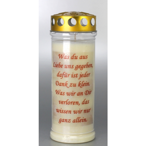 Grablicht, Was Du aus Liebe uns gegeben...  3918
