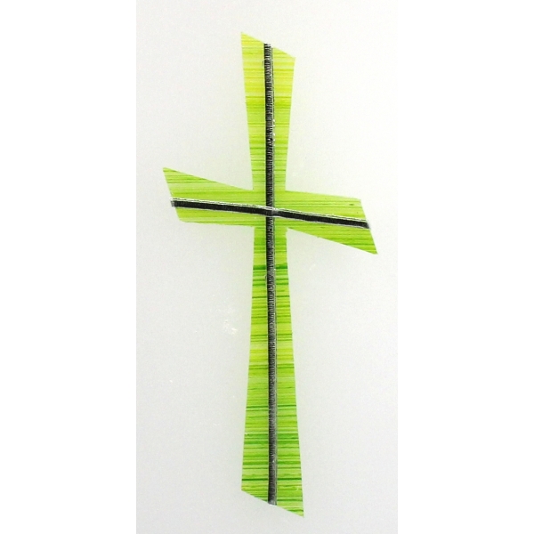 Wachsmotiv Kreuz, frühlingsgrün 11 x 5 cm