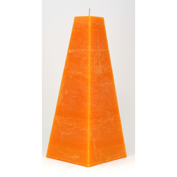 Landhaus Pyramiden Kerze, Orange 35x14cm