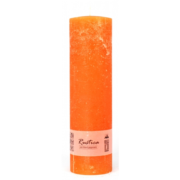 Moderne Rustic-Kerze orange, 25x7cm