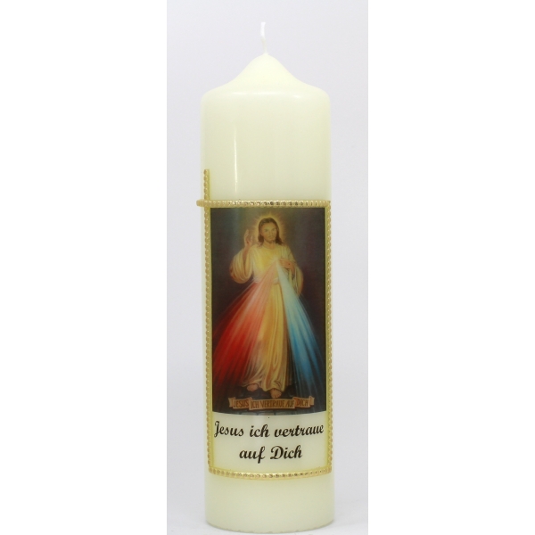 Jesus Kerze, Farbe elfenbein 25x7 cm