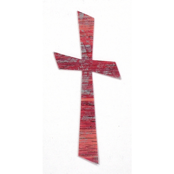 Wachsmotiv Kreuz, rosa silber, multicolor  11 x 5 cm - 9613