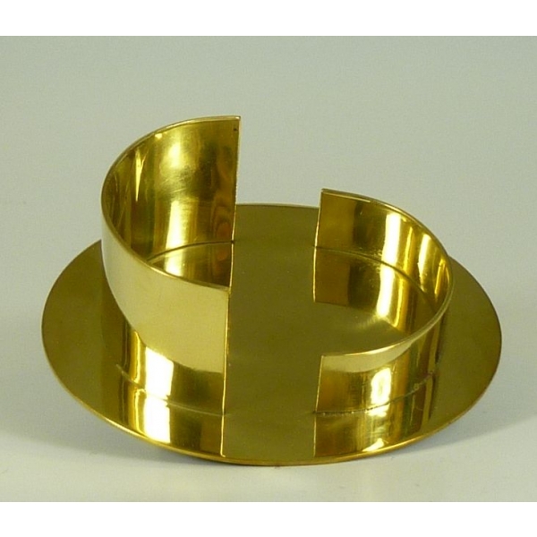 Kerzenteller Oval, goldfarbig glänzend 3,5x10 cm  9059