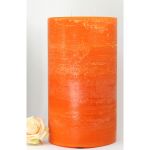 Rustic Kerzen modern mit 3 Dochte,  mandarin-orange 30x17 cm