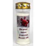 Grablicht, Rose - Du wirst immer in unseren Herzen... Grablicht, Rose - Du wirst immer in unseren Herzen...