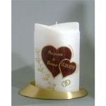 Hochzeitskerze Ovalform gold 1363
