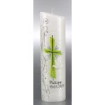 Elegante Taufkerze mit Swarovski-Kristallen 24x6cm  1244