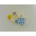 Wachsmotiv Engel, hellblau silberfarbig 3 x 4cm