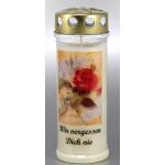 Grablicht, Rose - Wir vergessen dich nie