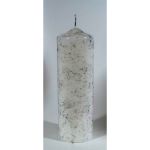 Stumpenkerze, marmorfarbig 20x7 cm