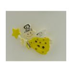 Wachsmotiv Engel, gelb silberfarbig 3 x 4 cm