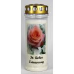 Grablicht, Rose - In lieber Erinnerung Grablicht, Rose - In lieber Erinnerung