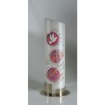 Taufkerze mit Swarovski Kristallen, silberfarbig 24x6cm