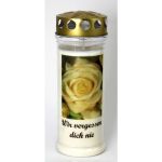 Grablicht, Rose - Wir vergessen dich nie