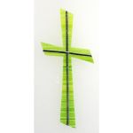 Wachsmotiv Kreuz, frühlingsgrün 11 x 5 cm