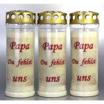 3er Set Grablichtkerzen mit Spruch  3928