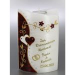 Kerze zur Diamantenen Hochzeit 19x13cm