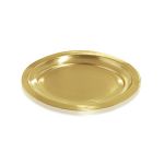 Kerzenteller Oval, Metall goldfarbig 22x15 cm 9028