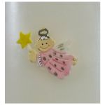 Wachsmotiv Engel, rosa silberfarbig 3 x 4 cm