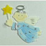 Wachsmotiv Engel, hellblau silberfarbig 4 x 7cm Wachsmotiv Engel, hellblau silberfarbig 4 x 7cm