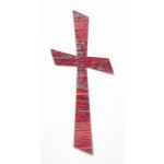 Wachsmotiv Kreuz, rosa silber, multicolor  11 x 5 cm - 9613